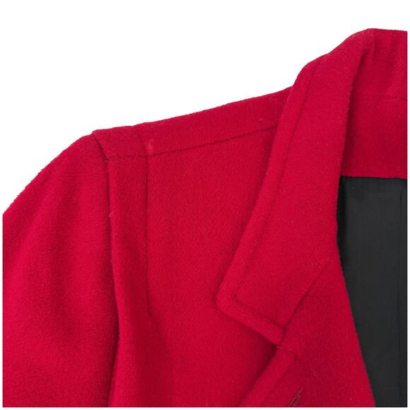 VTG Projections Ltd Double Breasted Wool Coat Classic Tailored Red Made USA M/L - Picture 4 of 9